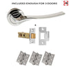 Three Pack Olimpia Forme Designer Lever on Minimal Square Rose - Polished Chrome Handle