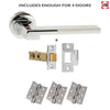 Four Pack Ginevra Forme Designer Lever on Minimal Square Rose - Polished Chrome Handle