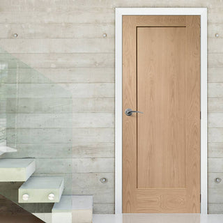 Image: Simpli Door Set - Patt 10 Oak 1 Panel Door - Prefinished