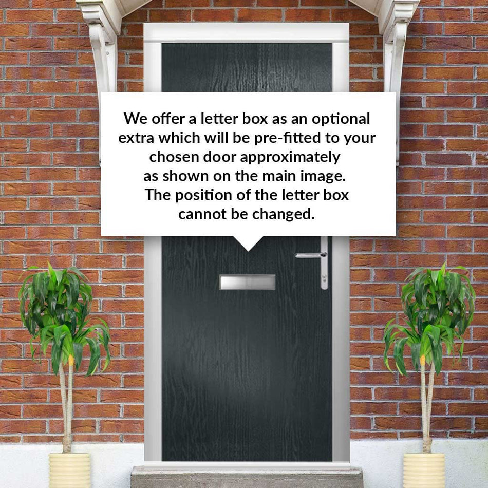 Composite Fire Front Door Set - Aruba 1 with Clear Glass - Shown in Anthracite Grey