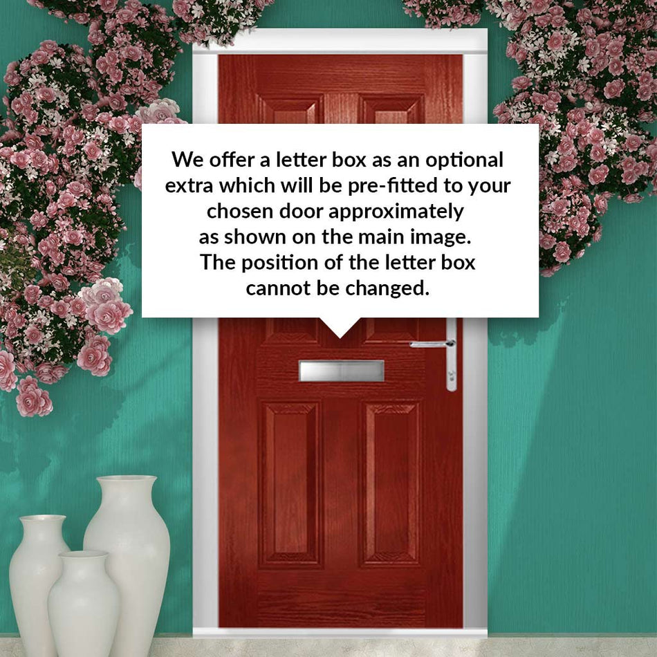 Composite Fire Front Door Set - Camarque Solid - Shown in Red