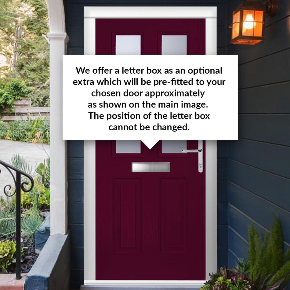 Composite Fire Front Door Set - Esprit 2 with Clear Glass - Shown in Purple Violet