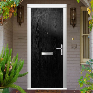 Image: Composite Fire Front Door Set - Flush Solid - Shown in Black