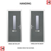Composite Fire Front Door Set - Tortola 1 with Clear Glass - Shown in Mouse Grey