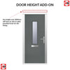 Composite Fire Front Door Set - Tortola 1 with Clear Glass - Shown in Mouse Grey