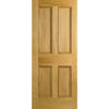 4 Panel Oak Fire Door - Raised Mouldings - 30 Minute Fire Rated