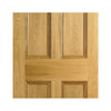 4 Panel Oak Fire Door - Raised Mouldings - 30 Minute Fire Rated