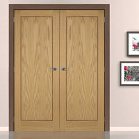 LPD Joinery Oak 1P Inlay Flush Fire Door Pair is Prefinished and 30 Minute Fire Rated