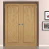 LPD Joinery Oak 1P Inlay Flush Fire Door Pair is Prefinished and 30 Minute Fire Rated