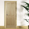 FD30 Fire Door, Regency 4 Panel Oak Door - No Raised Mouldings - 1/2 Hour Fire Rated - Prefinished