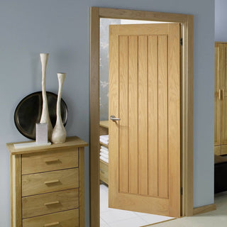 Image: Fire Door, Mexicano Oak - Vertical Lining - 1/2 Hour Fire Rated