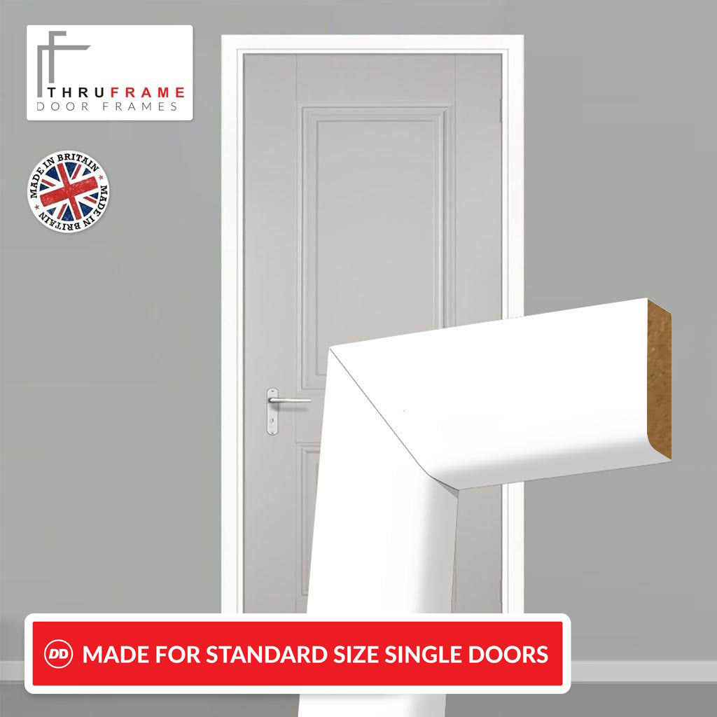 Made to Size Single Interior White Primed MDF Door Lining Frame and Simple Architrave Set