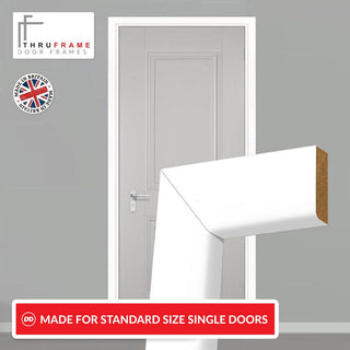 Image: Made to Size Single Interior White Primed MDF Door Lining Frame and Simple Architrave Set