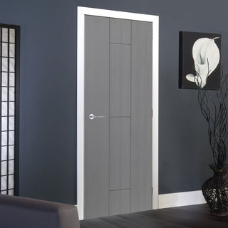 Image: J B Kind Painted Ardosia Slate Grey Flush Fire Door - 1/2 Hour Fire Rated - Prefinished