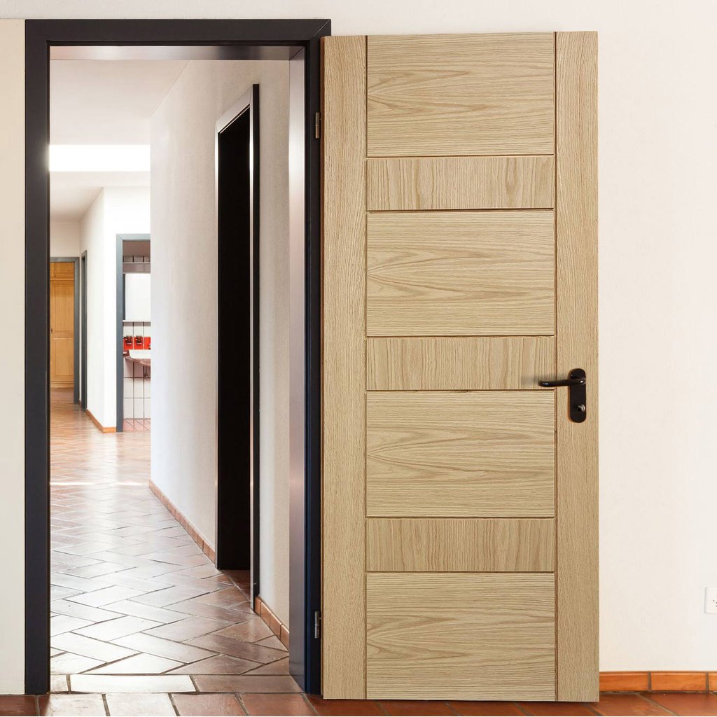 Modern style oak interior door