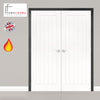 Thruframe Double Fire Door Frame Kit in Black Primed MDF - Suits Double Fire Doors