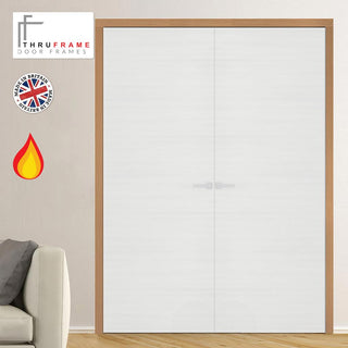 Image: Thruframe Double Fire Door Frame Kit in Oak Veneer Prefinished - Suits Double Fire Doors