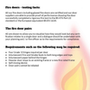 Text explaining fire rating doors requirments