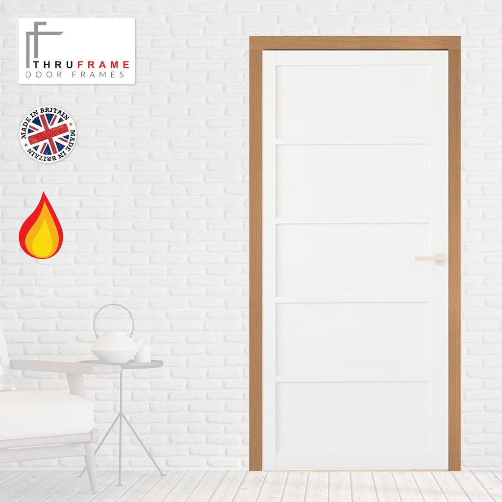 Thruframe Single Fire Door Frame Kit in Oak Veneer Prefinished - Suits Fire Doors