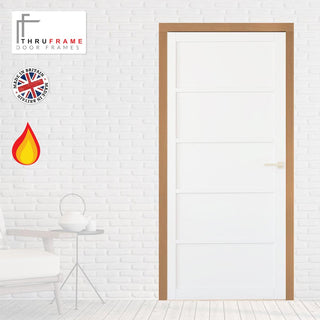 Image: Thruframe Single Fire Door Frame Kit in Oak Veneer Prefinished - Suits Fire Doors