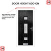 Cottage Style Firenza 3 Composite Front Door Set with Hnd Elderton Glass - Shown in Black