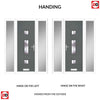 Cottage Style Firenza 3 Composite Front Door Set with Double Side Screen - Hnd Barite Glass - Shown in Mouse Grey