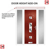 Cottage Style Firenza 3 Composite Front Door Set with Double Side Screen - Hnd Diamond Grey Glass - Shown in Red