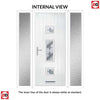 Cottage Style Firenza 3 Composite Front Door Set with Double Side Screen - Hnd Diamond Grey Glass - Shown in Red