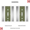 Cottage Style Firenza 3 Composite Front Door Set with Double Side Screen - Hnd Laptev Green Glass - Shown in Reed Green