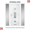 Cottage Style Firenza 3 Composite Front Door Set with Double Side Screen - Hnd Laptev Green Glass - Shown in Reed Green
