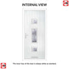 Cottage Style Firenza 3 Composite Front Door Set with Hnd Barite Glass - Shown in Mouse Grey