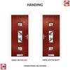 Cottage Style Firenza 3 Composite Front Door Set with Hnd Diamond Grey Glass - Shown in Red