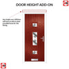 Cottage Style Firenza 3 Composite Front Door Set with Hnd Diamond Grey Glass - Shown in Red