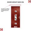 Cottage Style Firenza 3 Composite Door Set with Hnd Diamond Grey Glass - Shown in Red