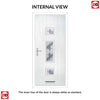 Cottage Style Firenza 3 Composite Door Set with Hnd Diamond Grey Glass - Shown in Red