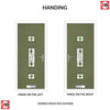 Cottage Style Firenza 3 Composite Front Door Set with Hnd Laptev Green Glass - Shown in Reed Green