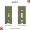 Cottage Style Firenza 3 Composite Front Door Set with Hnd Laptev Green Glass - Shown in Reed Green