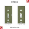 Cottage Style Firenza 3 Composite Front Door Set with Hnd Laptev Green Glass - Shown in Reed Green