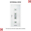 Cottage Style Firenza 3 Composite Front Door Set with Hnd Laptev Green Glass - Shown in Reed Green