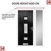 Cottage Style Firenza 3 Composite Front Door Set with Single Side Screen - Hnd Elderton Glass - Shown in Black