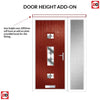 Cottage Style Firenza 3 Composite Front Door Set with Single Side Screen - Hnd Diamond Grey Glass - Shown in Red