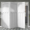 Three Folding Doors & Frame Kit - DX 1930's Panel 3+0 - White Primed