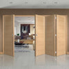 Four Folding Doors & Frame Kit - Forli Oak Flush 3+1 - Aluminium Inlay - Prefinished