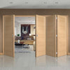 Four Folding Doors & Frame Kit - Forli Oak Flush 3+1 - Aluminium Inlay - Prefinished