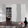 Four Folding Doors & Frame Kit - Palermo Flush 3+1 - White Primed