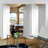 Four Folding Doors & Frame Kit - Salerno Flush 3+1 - White Primed