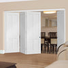 Four Folding Doors & Frame Kit - Victorian Shaker 4 Panel 3+1 - White Primed