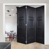 Three Folding Doors & Frame Kit - Amsterdam 3 Panel Black Primed 3+0 - Unfinished