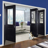 Five Folding Doors & Frame Kit - Arnhem Black Primed 3+2 - Clear Glass - Unfinished