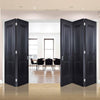 Five Folding Doors & Frame Kit - Arnhem 2 Panel Black Primed 3+2 - Unfinished